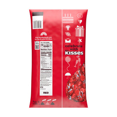 HERSHEY'S KISSES Red Foils Milk Chocolate Candy Bulk Bag, 60 oz