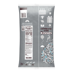 HERSHEY'S KISSES Silver Foils Milk Chocolate Candy Bulk Bag, 60 oz