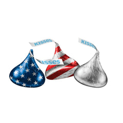 HERSHEY'S KISSES Red White and Blue Foils, Milk Chocolate Candy Share Pack, 9 oz