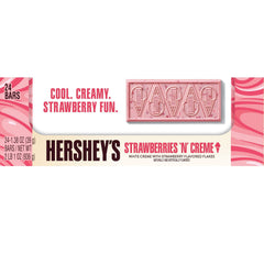HERSHEY'S Strawberries 'N' Creme Ice Cream Flavored Standard Size Candy Bar, 1.38oz (24 Count)
