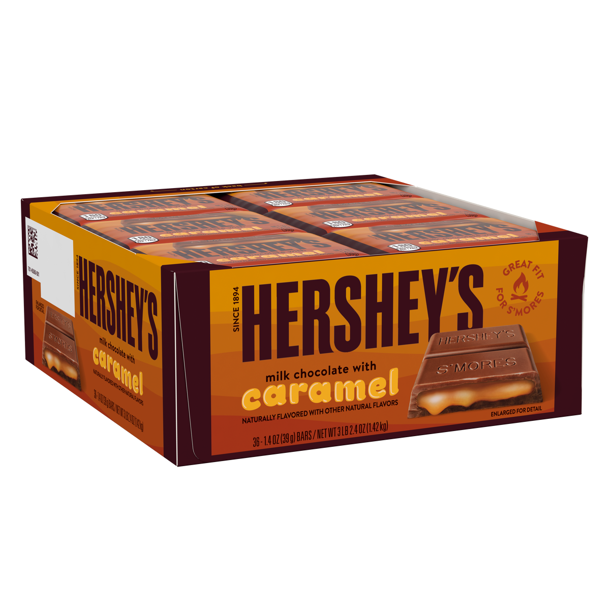 HERSHEY'S Milk Chocolate with Caramel Candy Bars, 1.4 oz (36 Count)